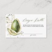 Avocado Baby shower Diaper Raffle Kaart Visitekaartje (Voorkant)
