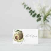Avocado Baby shower Hartelijk dank Visitekaartje (Staand voorkant)