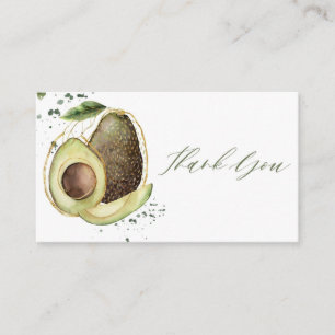 Avocado Baby shower Hartelijk dank Visitekaartje
