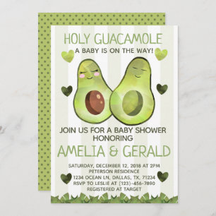 Avocado Baby shower Invitation Invite Kaart