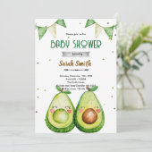 Avocado Baby Shower Invitation Kaart (Staand voorkant)
