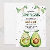 Avocado Baby Shower Invitation Kaart (Voorkant / Achterkant)
