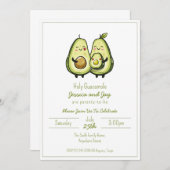Avocado-Baby shower Kaart (Voorkant / Achterkant)