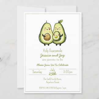 Avocado-Baby shower Kaart