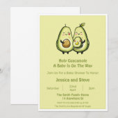 Avocado-Baby shower Kaart (Voorkant / Achterkant)