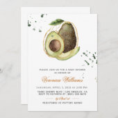 Avocado Baby shower Uitnodiging (Voorkant / Achterkant)