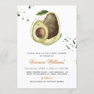 Avocado Baby shower Uitnodiging