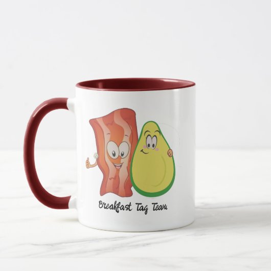 Avocado & Bacon Humorous Breakfast Duo Mok (Links)