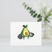 Avocado bij fitness met halter briefkaart (Staand voorkant)
