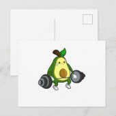 Avocado bij fitness met halter briefkaart (Voorkant / Achterkant)