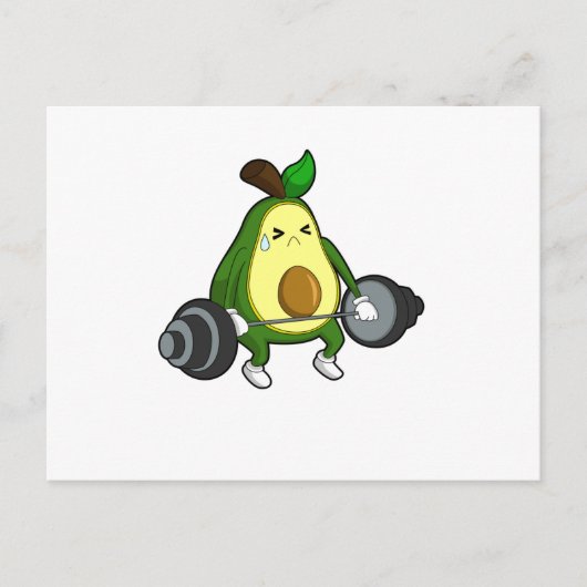 Avocado bij fitness met halter briefkaart (Voorkant)