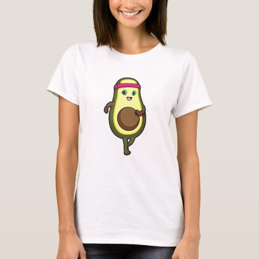 Avocado bij Jogging met hoofdband T-shirt (Voorkant)