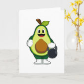 Avocado bij krachttraining met halters kaart (Gele Bloem)