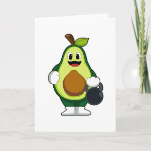 Avocado bij krachttraining met halters kaart