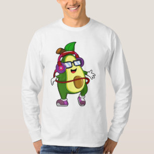 Avocado bij Muziek met Hoofdtelefoon T-shirt