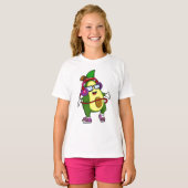Avocado bij Muziek met Hoofdtelefoon T-shirt (Voorkant volledig)
