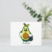 Avocado bij Sterke training met Dumbbells Briefkaart (Staand voorkant)