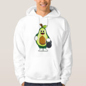Avocado bij Sterke training met Dumbbells Hoodie (Voorkant)