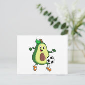 Avocado bij Voetbal Sporten Briefkaart (Staand voorkant)