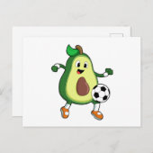 Avocado bij Voetbal Sporten Briefkaart (Voorkant / Achterkant)