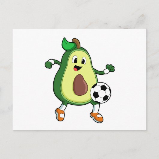 Avocado bij Voetbal Sporten Briefkaart (Voorkant)
