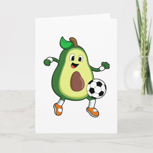 Avocado bij Voetbal Sporten Kaart (Voorkant)