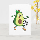 Avocado bij Voetbal Sporten Kaart (Gele Bloem)