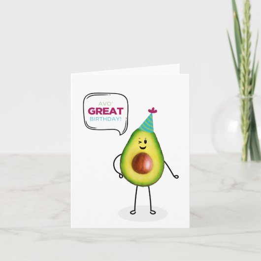 Avocado Birthday Card Kaart (Voorkant)