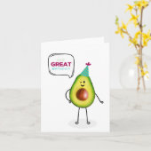 Avocado Birthday Card Kaart (Gele Bloem)