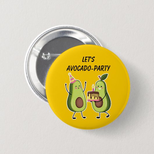 Avocado Birthday Celebration Custom Pin Ronde Button 5,7 Cm (Voorkant /achterkant)