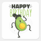 AVOCADO BIRTHDAY VIERKANTE STICKER (Voorkant)