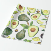 Avocado Blossom | Donkergroen roestvrij fruitpatro Cadeaupapier (Uitgerold)