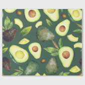 Avocado Blossom | Donkergroen roestvrij fruitpatro Cadeaupapier (Vlak)