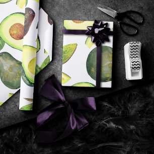 Avocado Blossom   Donkergroen roestvrij fruitpatro Cadeaupapier