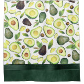 Avocado Blossom | Donkergroen roestvrij fruitpatro Douchegordijn (Voorkant)