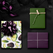 Avocado Blossom | Donkergroen roestvrij fruitpatro Inpakpapier Vel