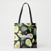 Avocado Blossom | Donkergroen roestvrij fruitpatro Tote Bag (Voorkant)