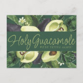 Avocado Blossom | Punny Rustic New Wedding Date Briefkaart (Voorkant)