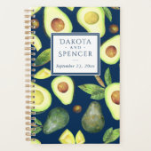 Avocado Blossom | Rustic Navy Blue Pattern Planner (Voorkant)