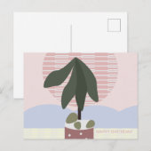 Avocado Boom Blozen Stille Verjaardag Geometrisch Briefkaart (Voorkant / Achterkant)