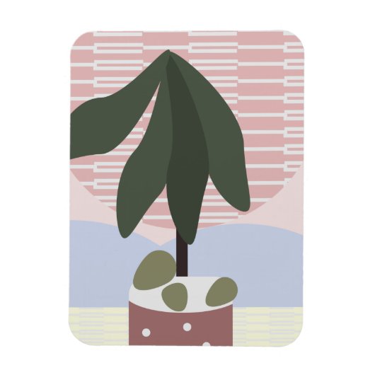 Avocado Boom Rode Geometrische Roze Magneet (Verticaal)