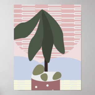 Avocado Boom Rode Geometrische Vorm Poster