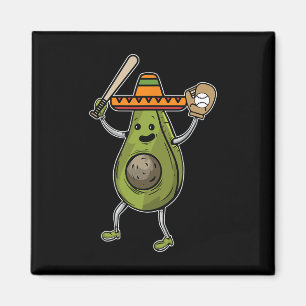 Avocado Bysebyll Cinco de Mayo Funny Avogato Mexic Magneet
