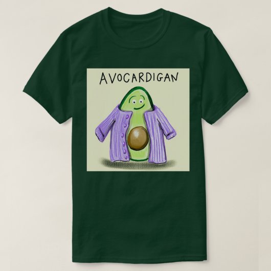 Avocado Cardigan: ontwerp van een dagelijks doedle T-shirt (Design voorkant)