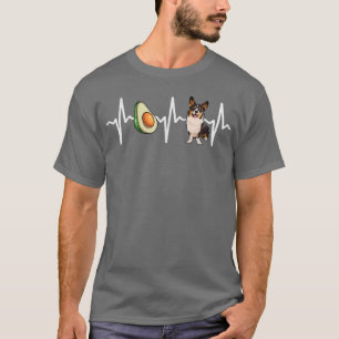 Avocado Cardigan Welsh Corgi Heartbeat Hondenliefh T-shirt