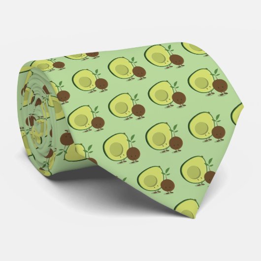 Avocado Cartoon Characters Novelty Food Stropdas (Opgerold)