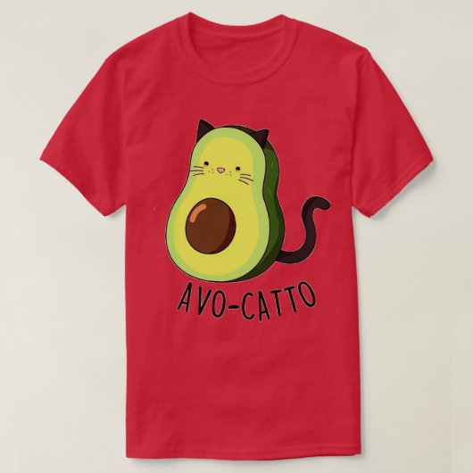 Avocado Cat AvoCatto Animal Pun T-shirt (Design voorkant)