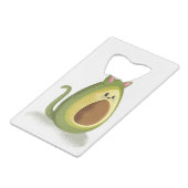 Avocado Cat Creditkaart Flessenopener (Voorkant Gekanteld)
