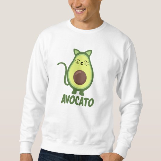 Avocado Cat Funny Food Kitten Avocato Trui (Voorkant)