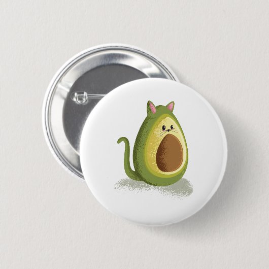 Avocado Cat Ronde Button 5,7 Cm (Voorkant /achterkant)